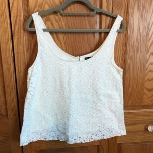 American Eagle White Lace Zipper Tank